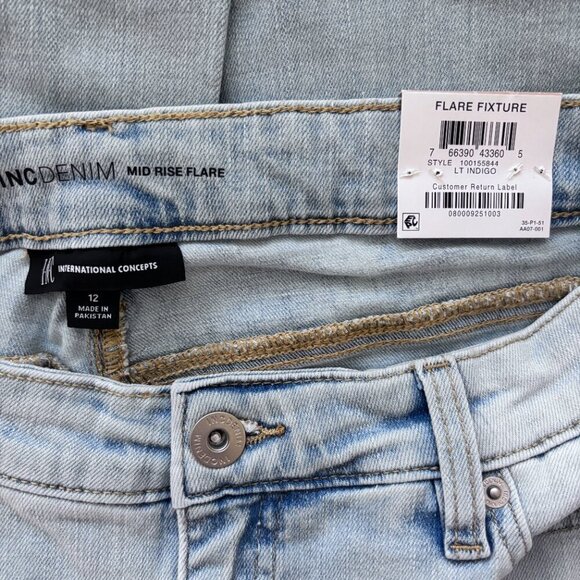 I.N.C. International Concepts Women's Mid-Rise Destructed Flare-Leg Jeans NWT - Picture 8 of 9